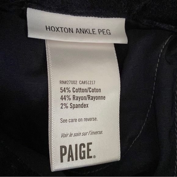 PAIGE | Blue Velvet Cotton/Rayon/Spandex Button-Fly Hoxton Ankle Peg Jeans/Pants - Picture 11 of 15